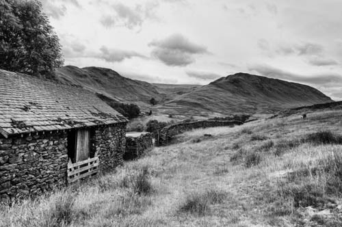 Hills and old barn